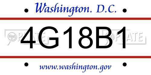 4G18B1 District Of Columbia License Plate