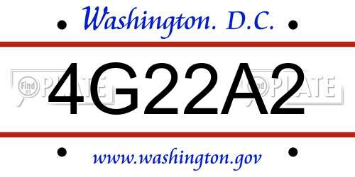 4G22A2 District Of Columbia License Plate