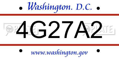 4G27A2 District Of Columbia License Plate