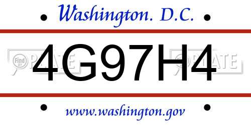 4G97H4 District Of Columbia License Plate