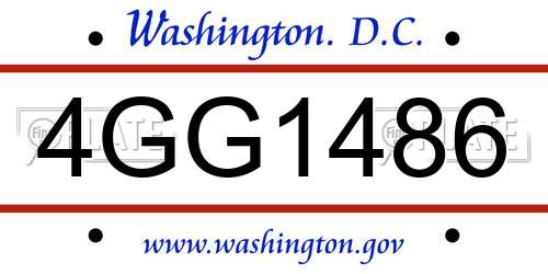 4GG1486 District Of Columbia License Plate