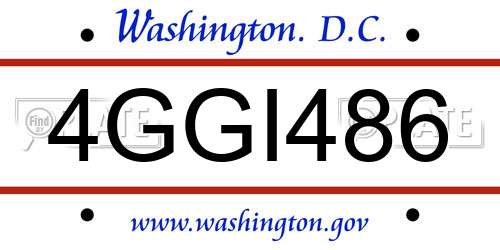 4GGI486 District Of Columbia License Plate