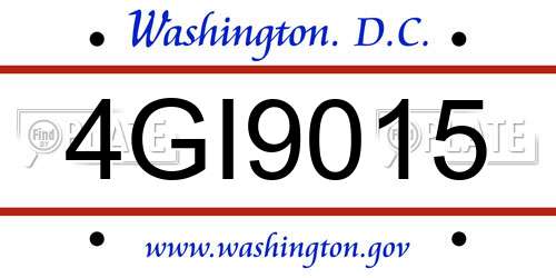 4GI9015 District Of Columbia License Plate