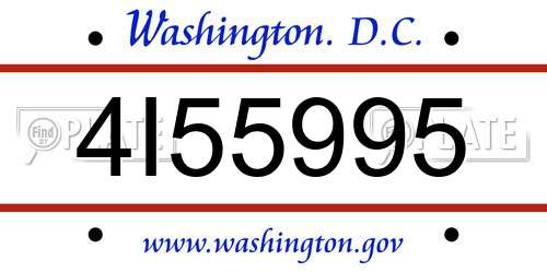4I55995 District Of Columbia License Plate