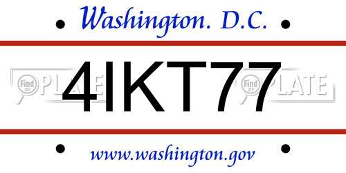 4IKT77 District Of Columbia License Plate
