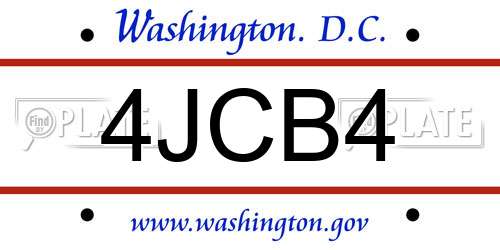 4JCB4 District Of Columbia License Plate