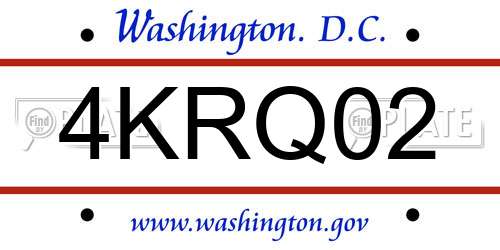 4KRQ02 District Of Columbia License Plate