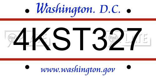 4KST327 District Of Columbia License Plate