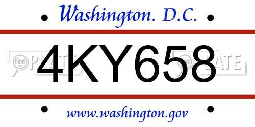 4KY658 District Of Columbia License Plate