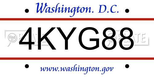 4KYG88 District Of Columbia License Plate