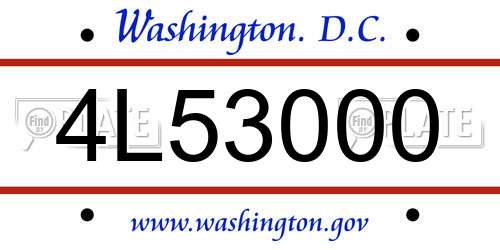4L53000 District Of Columbia License Plate