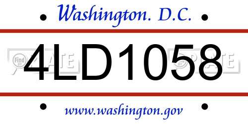 4LD1058 District Of Columbia License Plate