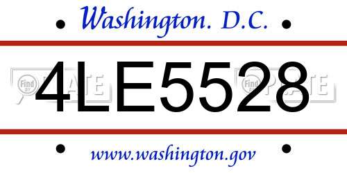 4LE5528 District Of Columbia License Plate