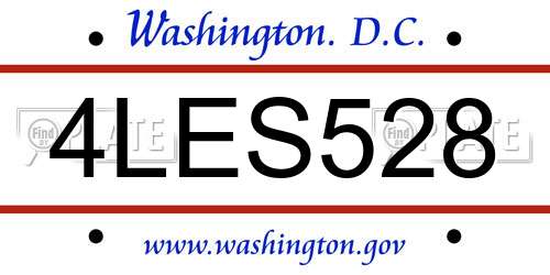 4LES528 District Of Columbia License Plate