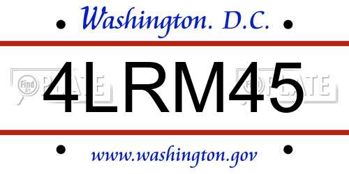 4LRM45 District Of Columbia License Plate