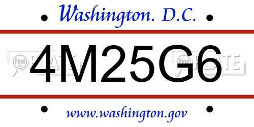 4M25G6 District Of Columbia License Plate
