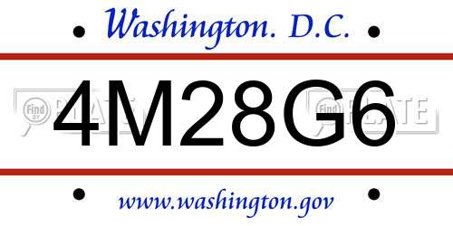 4M28G6 District Of Columbia License Plate
