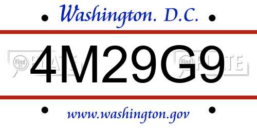 4M29G9 District Of Columbia License Plate