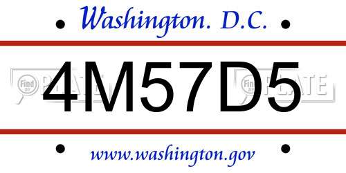 4M57D5 District Of Columbia License Plate