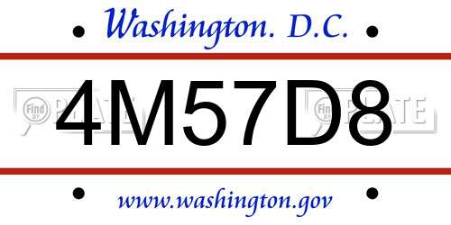 4M57D8 District Of Columbia License Plate