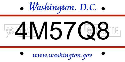 4M57Q8 District Of Columbia License Plate