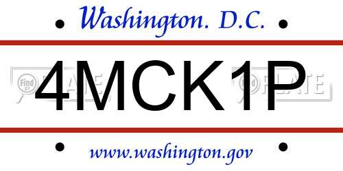 4MCK1P District Of Columbia License Plate