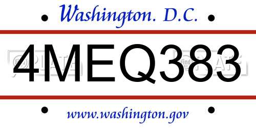 4MEQ383 District Of Columbia License Plate