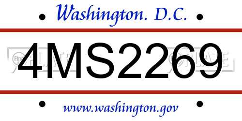 4MS2269 District Of Columbia License Plate