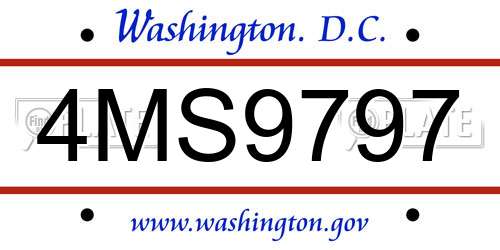4MS9797 District Of Columbia License Plate