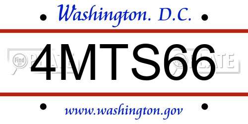4MTS66 District Of Columbia License Plate