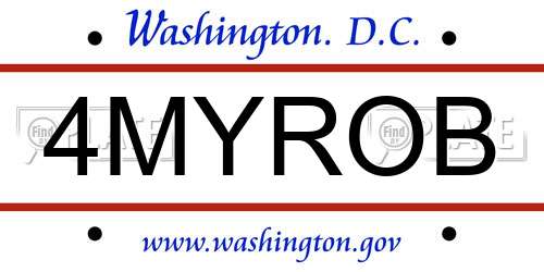 4MYROB District Of Columbia License Plate