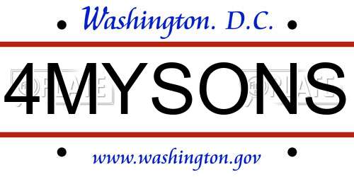 4MYSONS District Of Columbia License Plate