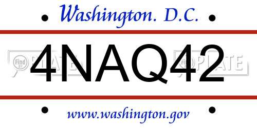 4NAQ42 District Of Columbia License Plate