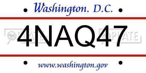 4NAQ47 District Of Columbia License Plate