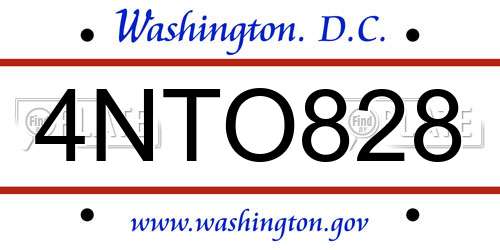 4NTO828 District Of Columbia License Plate