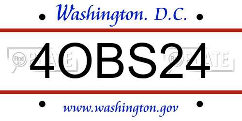 4OBS24 District Of Columbia License Plate