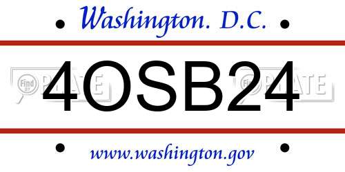 4OSB24 District Of Columbia License Plate
