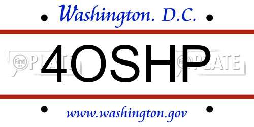 4OSHP District Of Columbia License Plate