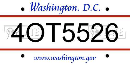 4OT5526 District Of Columbia License Plate