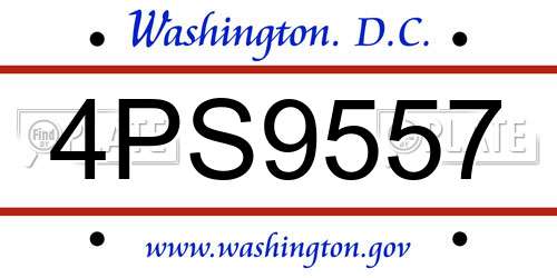 4PS9557 District Of Columbia License Plate