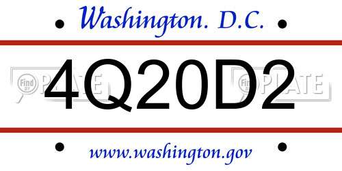 4Q20D2 District Of Columbia License Plate