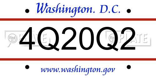 4Q20Q2 District Of Columbia License Plate