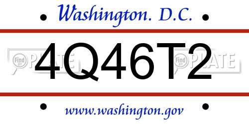 4Q46T2 District Of Columbia License Plate