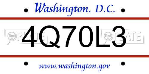 4Q70L3 District Of Columbia License Plate
