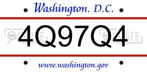 4Q97Q4 District Of Columbia License Plate