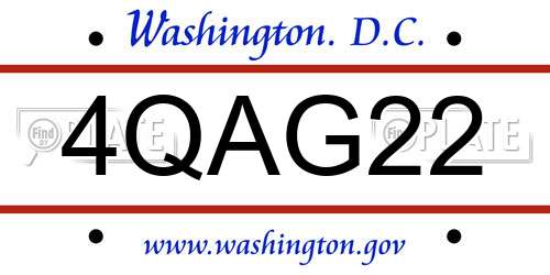 4QAG22 District Of Columbia License Plate