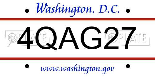 4QAG27 District Of Columbia License Plate