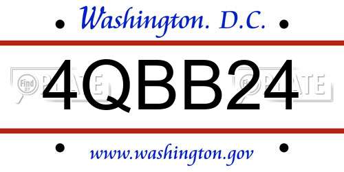 4QBB24 District Of Columbia License Plate