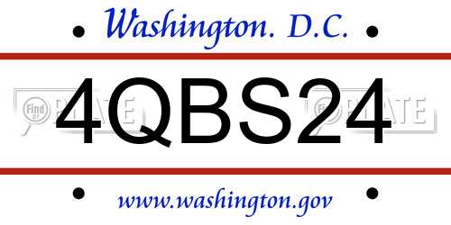 4QBS24 District Of Columbia License Plate