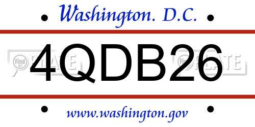 4QDB26 District Of Columbia License Plate